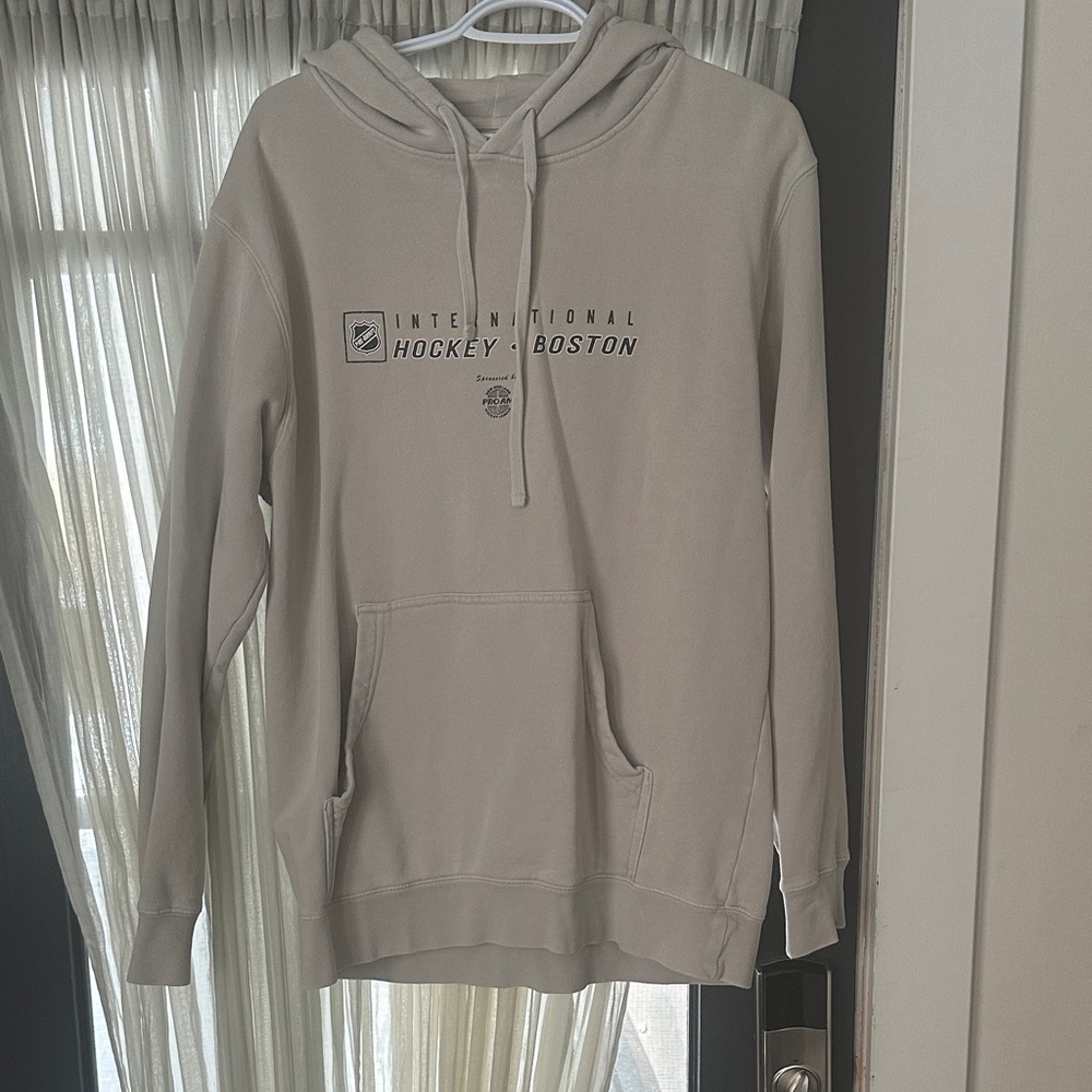Men's Gray Boston Hockey Hoodie